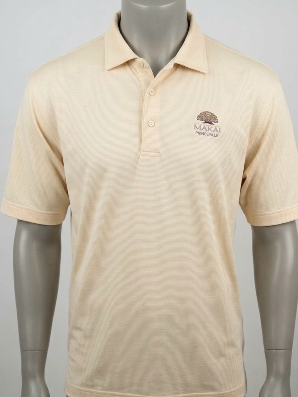 Peter Millar Summer Comfort Golf Polo Men’s 3XL Yellow White Stripe Makai Prince